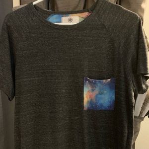 On the byas galaxy print pocket tee
